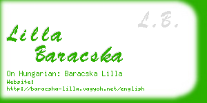 lilla baracska business card